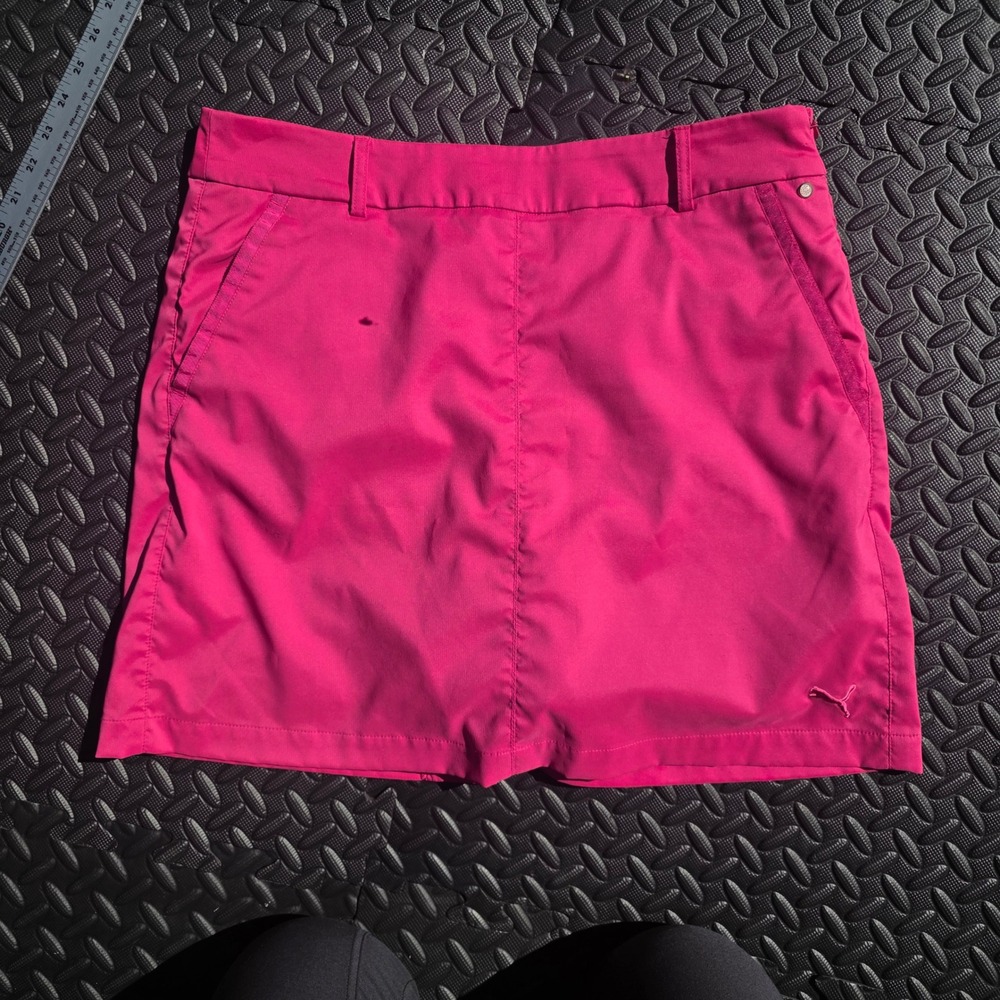 Puma Womens Golf Skort Size 10 Pink Sportlifestyle Active Tennis Skirt 4-Pocket